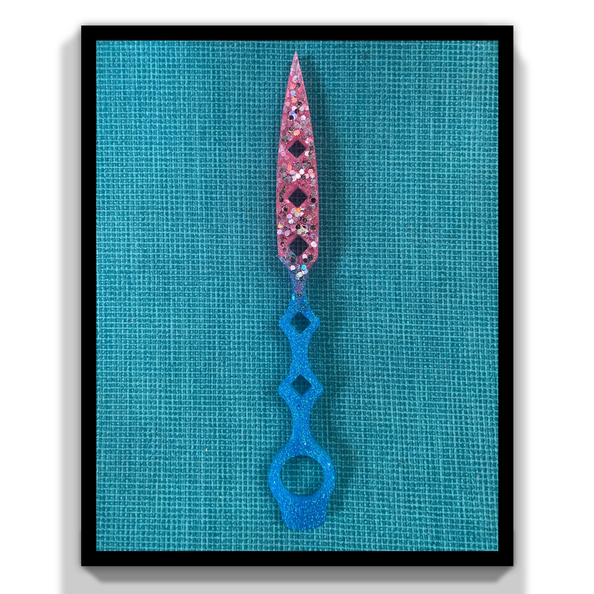 Blue and Pink Glitter Resin Knife Etsy UK