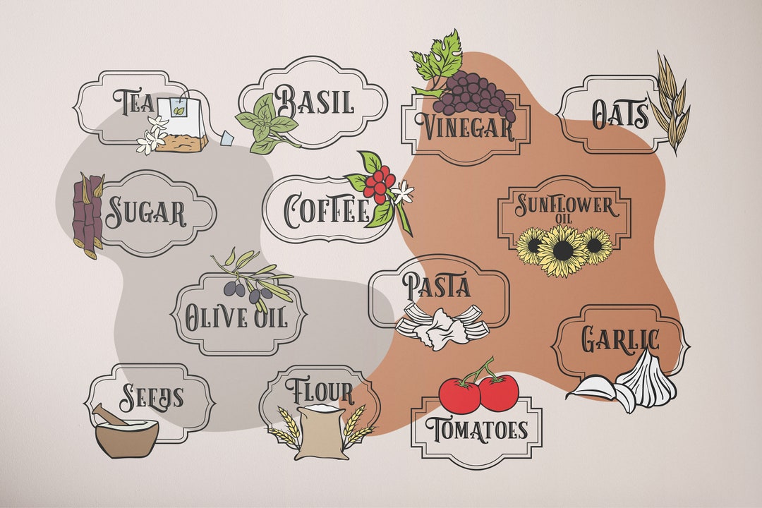 13 Printable Kitchen Canister Labels Digital Download no - Etsy