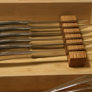 Messerhalter für Schublade, Messerständer aus Holz, Messerblock, Messerleiste
