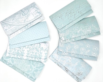 Reusable Blue Money Envelopes, Set of 8 Cash Envelopes with Labels, Money Envelopes Gift, Money Envelopes for Wedding, Decorative Envelopes