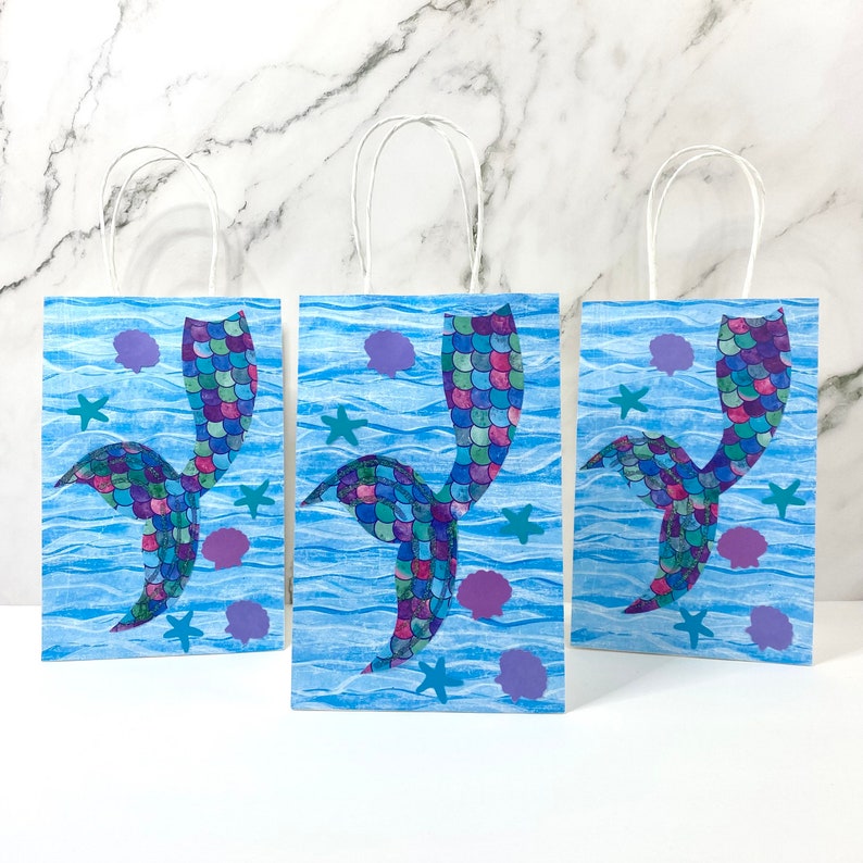 Mermaid Favor Bags Mermaid Party Favors Mermaid Baby Shower Decorations Mermaid Party Decorations Under the Sea Party Mermaid
