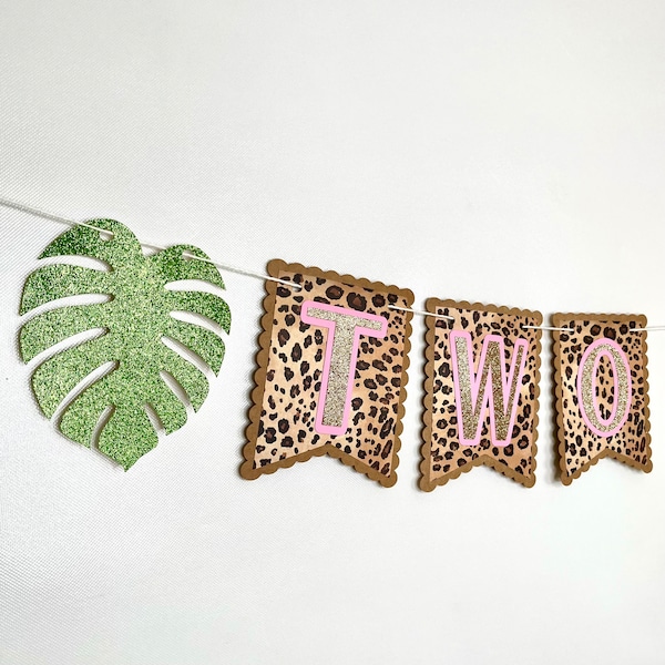 Dos pancartas de guepardos salvajes, dos pancartas de leopardo salvajes, dos decoraciones de cumpleaños para niñas salvajes, dos decoraciones de cumpleaños de safari salvajes, pancarta de jungla para niñas.