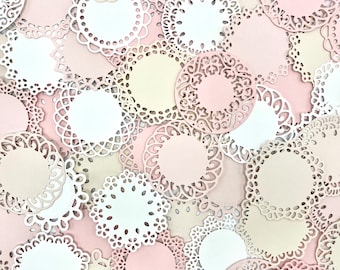 60 pcs Pastel Pink Mini Paper Doilies, 2 inch, Scrapbook Embellishments