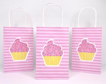Cupcake Baking Party Favor Bag, Cupcake Party Favors, Cupcake Theme Party, Cupcake Goodie Bag, Baking Theme Party Favors, Gift Bag for Girls