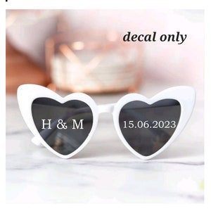 decalque somente óculos de sol personalizados para noivas, noivas, solteiras, lembrancinhas de casamento, decalques, decalques de nome, decalques de óculos de sol, personalizados