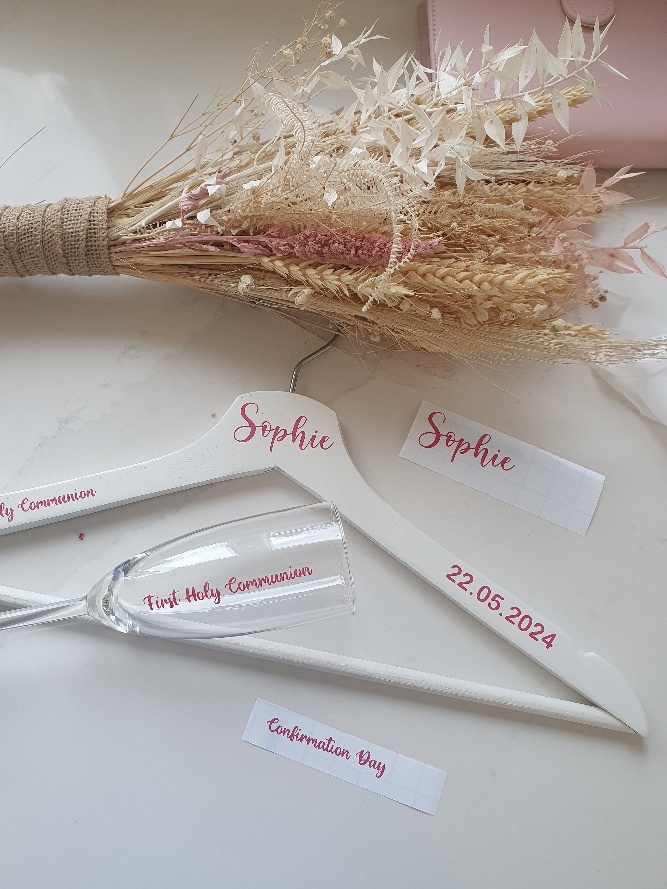 Decal Only . Custom Name Communion Confirmation Hanger and Glass Decal ...