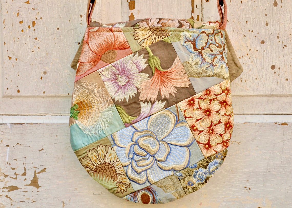 Patch Purses Small Shabby Chic Patchwork Purse, Handbag. Made With Coral, Blue, Sage ...