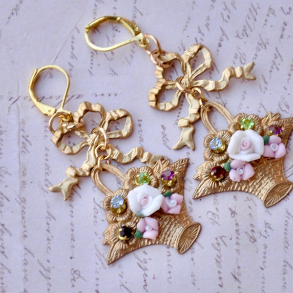 Flower Basket Enamel Earring- Limited Edition main image 0