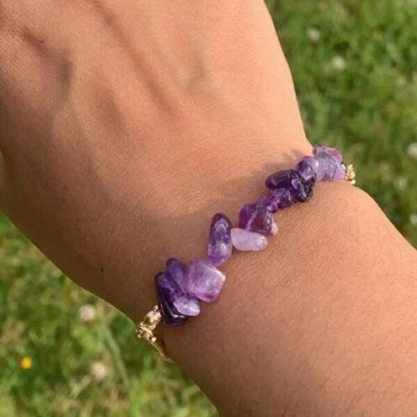 Raw Crystal Bracelet Etsy