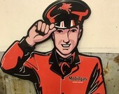 5 foot Mobil Service Man Mobilgas Signs Mobil Pegasus Signs Garage Signs for Men Gifts for him Garage Decor Petro Ads Gas Station Signs