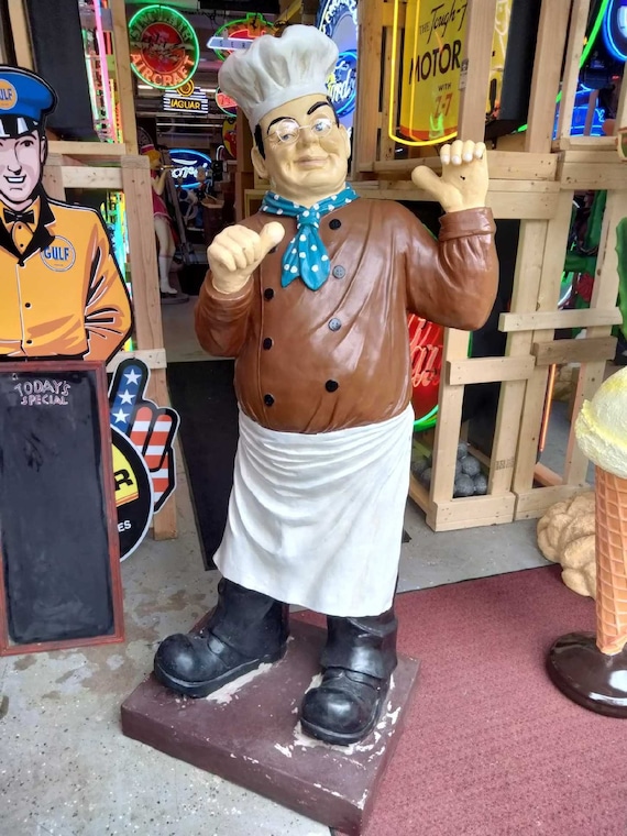 Life Size Chef Statue Vintage Chef Statue Restaurant Decor Etsy