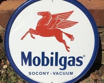 Vintage Mobil Gas Oil Pegasus socony vacuum L & R Face 