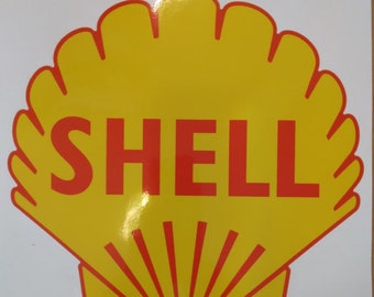 shell #13 12" SHELL gasoline pump LUBSTER DECAL GAS OIL WALL STICKER 