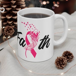 Breast Cancer Awareness Gift, Christian Mug, Christian Cup, Faith Mug, Coffee Mug, Inspirational Gift, Bible Verse Mug, Church Gift