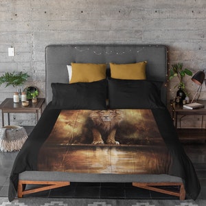 Christian Blanket, Lion and Lamb Blanket, Lion of Judah, Baby Blanket, Plush Blanket image 2