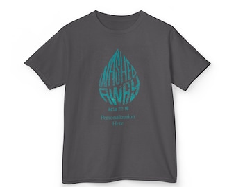 Youth Washed Away Baptism T-Shirt, Acts 22:16, Water Drop Christian Tee