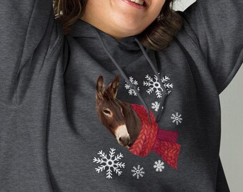 Felpa con cappuccio Donkey Snowflake, felpa invernale