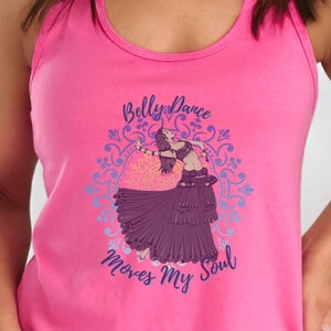 Belly Dance Racerback Tank Top: Cotton Blend Dancer Gift