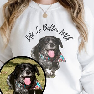 Personalized Pet Sweatshirt: Custom Dog or Cat Portrait Gift