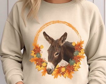 Donkey Lover Fall Sweatshirt: Farm Girl Gift