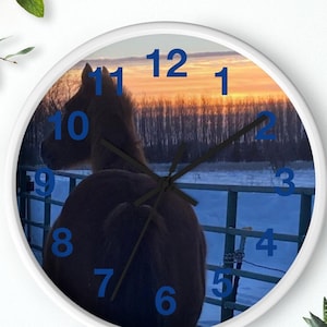Pferd Wanduhr: Reiter Dekor, Geschenk Pferdeliebhaber