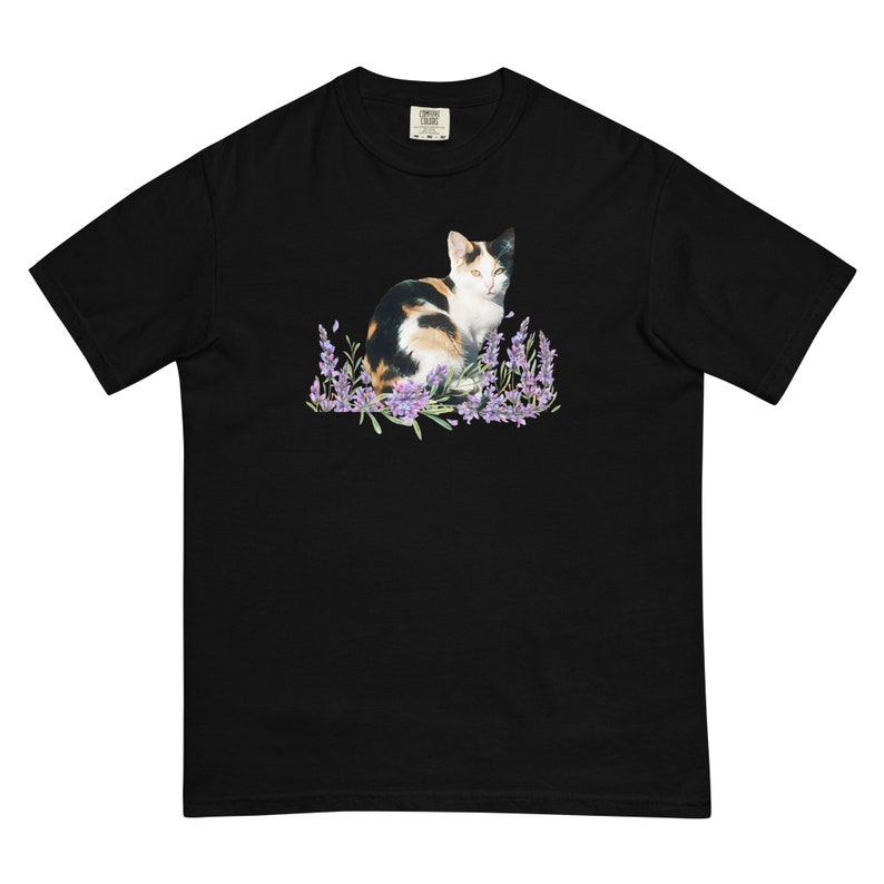 Calico Cat comfort color tee, Cottagecore animal shirt