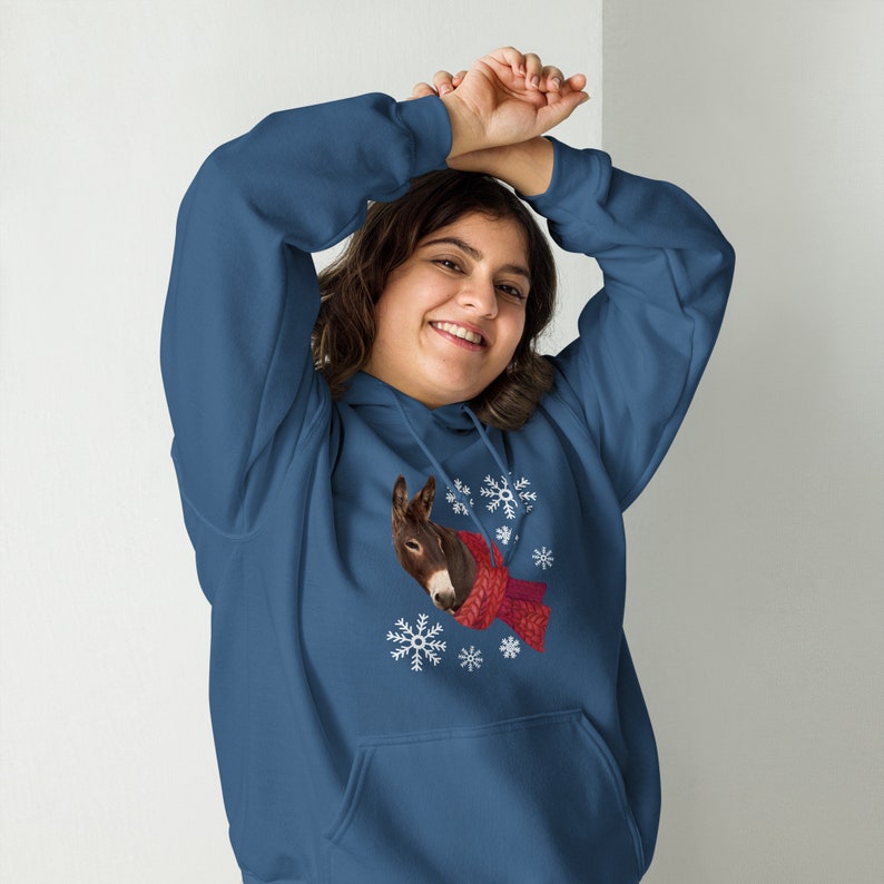 Winter Donkey Hoodie, Dokey snowflake sweatshirt, Donkey sweater