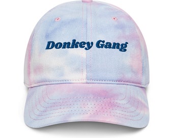 Donkey Gang Tie Dye Hat: Embroidered Donkey Lover Gift