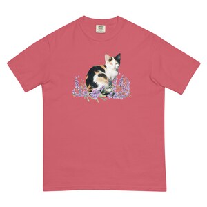 Calico Cat comfort color tee, Cottagecore animal shirt