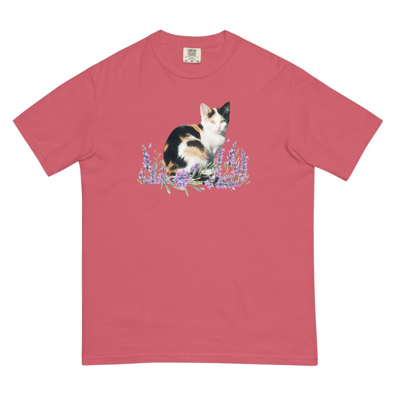 Calico Cat comfort color tee, Cottagecore animal shirt