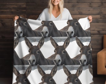Donkey Throw Blanket: Quirky Home Decor, Gift for Donkey Lovers