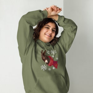 Winter Donkey Hoodie, Dokey snowflake sweatshirt, Donkey sweater