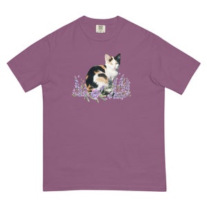 Calico Cat comfort color tee, Cottagecore animal shirt