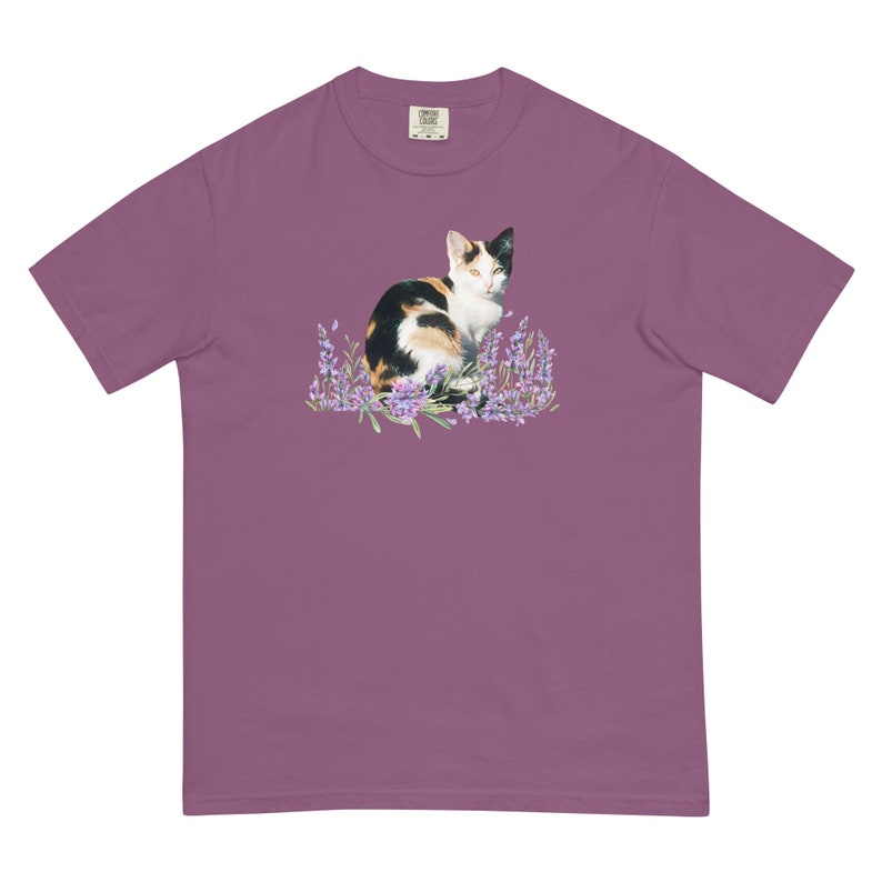 Calico Cat comfort color tee, Cottagecore animal shirt