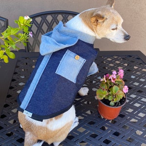 Dog Jacket Warm Jean or Denim Style Clothing