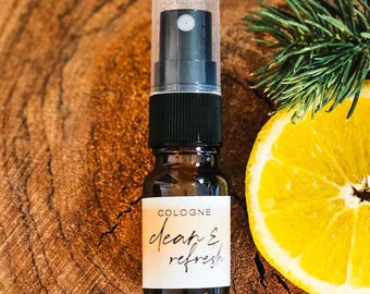 Cologne for Men, Clean & Refresh Cologne, Essential Oil,  Gift for Father's Day, Gift for Christmas, handmade cologne, alcohol free cologne