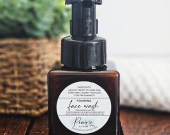 Foaming Face Wash, Face Cleanser, Facial Care, Natural Skincare, Essential Oil Face Wash, Facial Cleanser, Sensitive skin,
