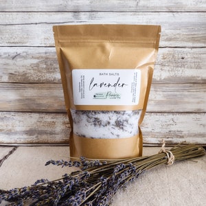 Lavender Bath Salts, Natural Bath Salts, Aromatherapy Bath Soak, Spa Gift,  Gift for her, Gift for Mothers Day, Valentine&#39;s Day Gift