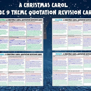 Cartoline di revisione del tema A Christmas Carol Grade 9