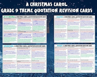 A Christmas Carol Grade 9 Theme revision cards