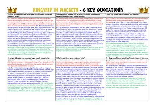 Macbeth Theme Revision Cards - Etsy UK