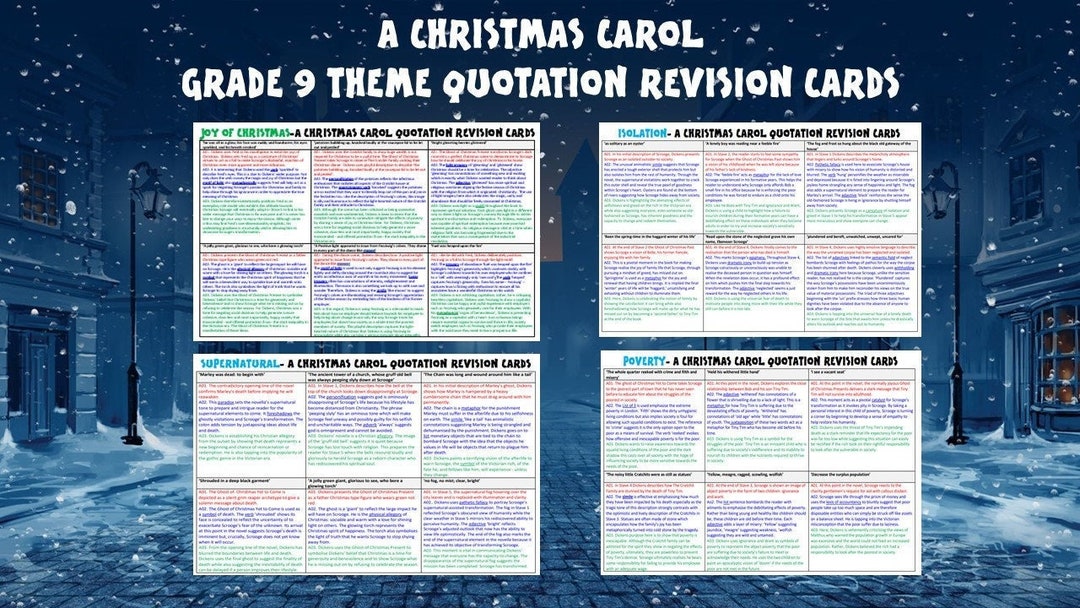 A Christmas Carol Grade 9 Theme Revision Cards Etsy UK