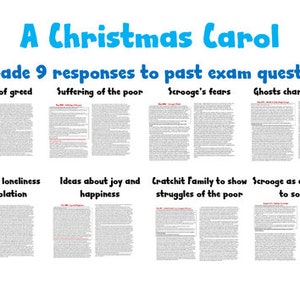 A Christmas Carol 10 Grade 9 model responses for revision