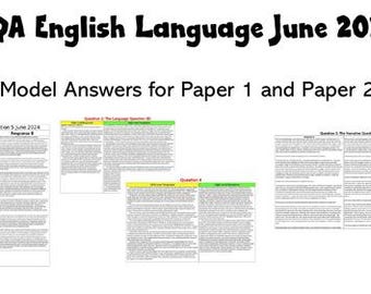 AQA English Language June 2024 Model Answers Paper 1 and 2.