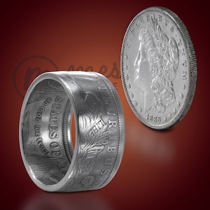 Morgan Silver Dollar Wide Band Coin Ring