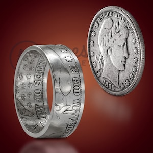 Barber Silver Half Dollar Coin Ring