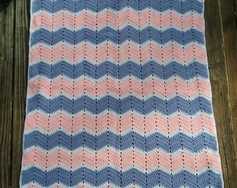 Crochet chevron baby blanket, heirloom baby blanket, handmade baby blanket, baby afghan, crib baby blanket, birthday gift for baby girl