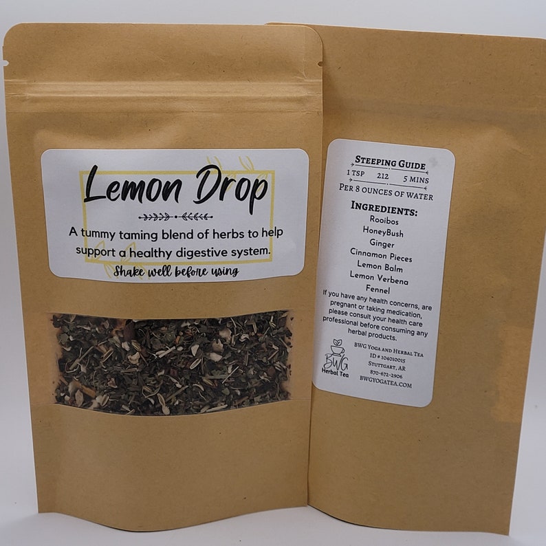 Lemon Ginger Herbal Tea / Digestion Aid Herbal Tea Tummy Etsy