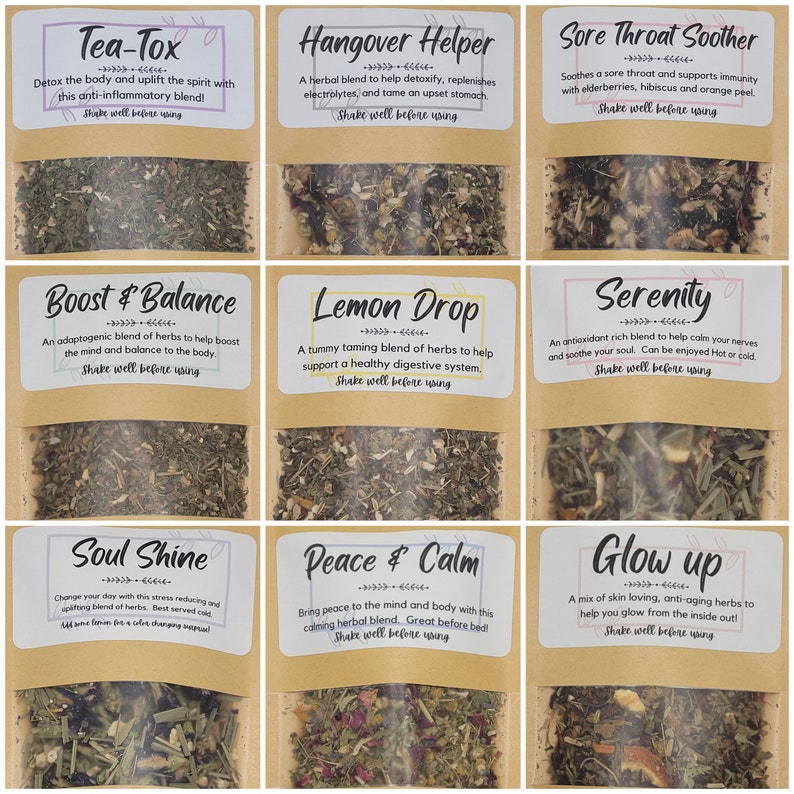 Lemon Ginger Herbal Tea / Digestion Aid Herbal Tea Tummy Etsy