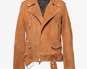 Brando Biker Jacket Tobacco Suede Jacket